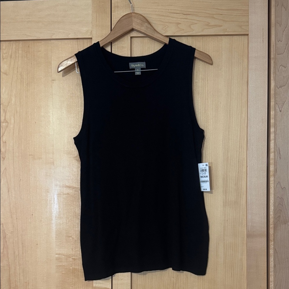 Style & Co. Black Sleeveless Tank Top